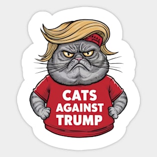 Cats Against Trump, Funny Cat Sticker